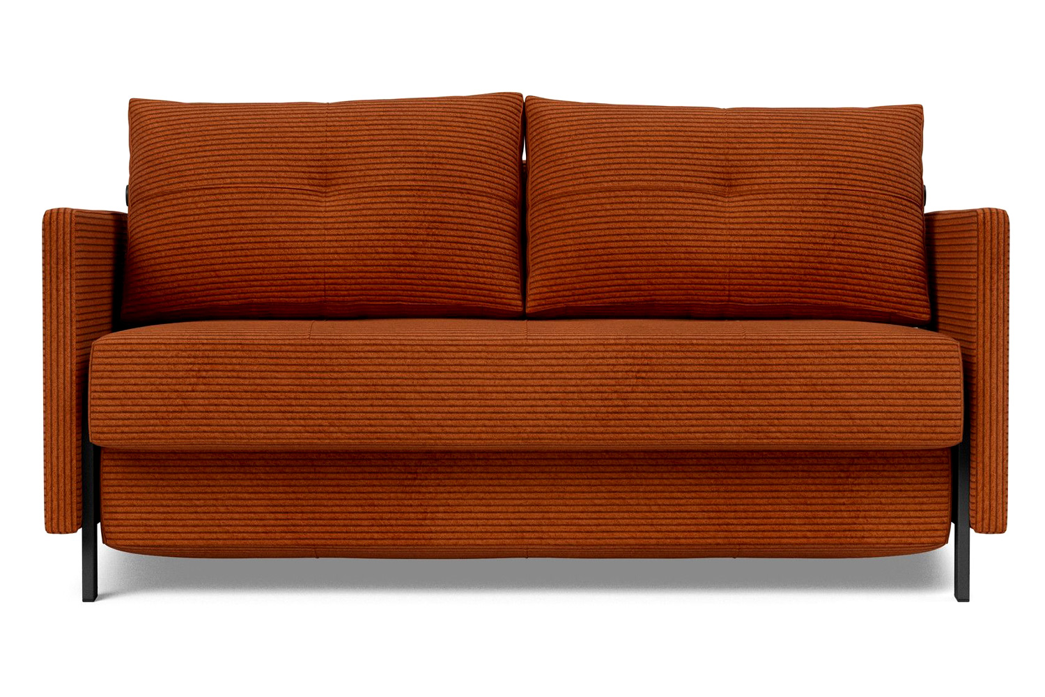 Innovation Living Cubed Full Size Sofa Bed with Arms - 595 Corduroy Burnt Orange