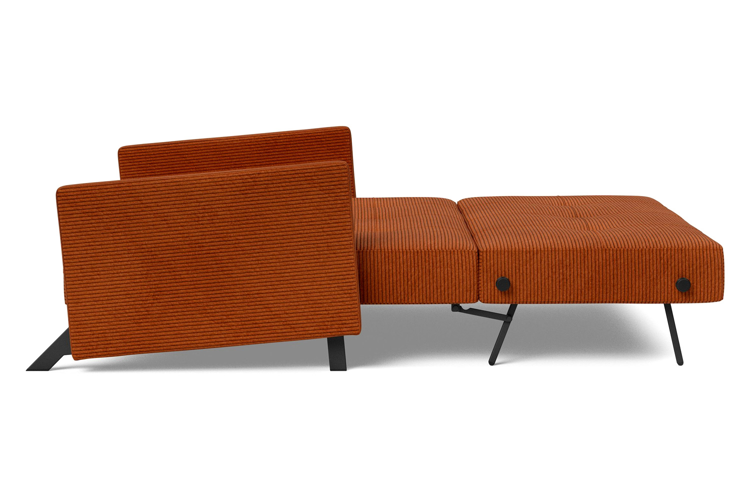 Innovation Living Cubed Full Size Sofa Bed with Arms - 595 Corduroy Burnt Orange