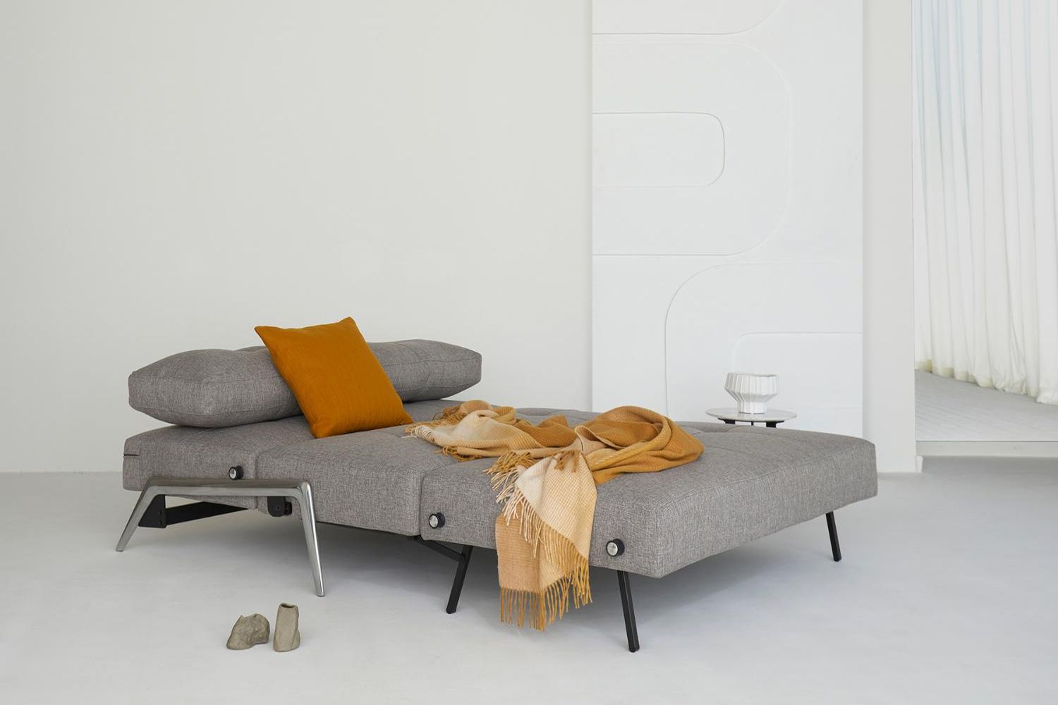 Innovation Living Cubed Full Size Sofa Bed with Alu Legs - 506 Elegance Paprika