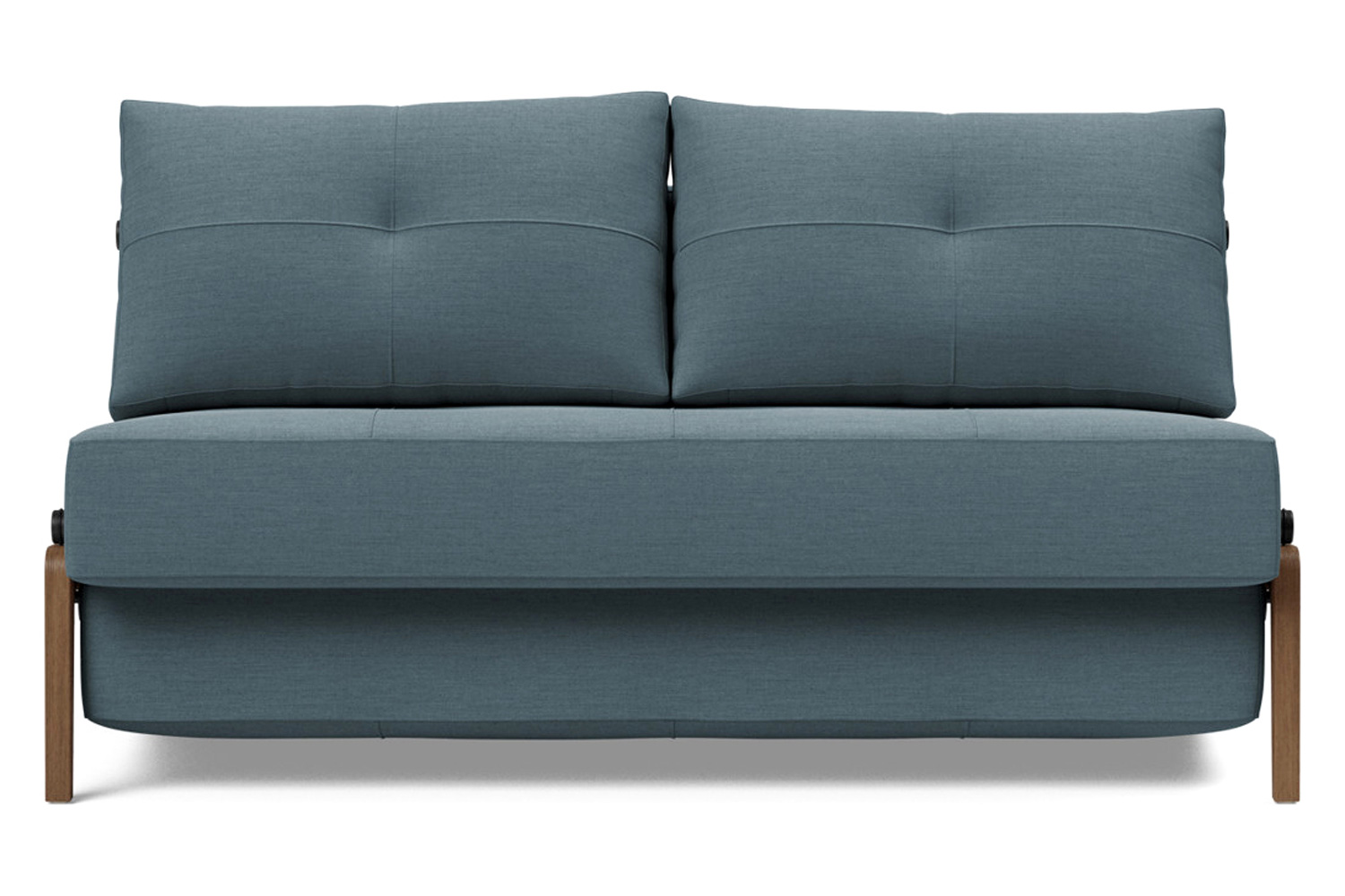 Innovation Living Cubed Full Size Sofa Bed with Dark Wood Legs - 573 Vivus Dusty Blue