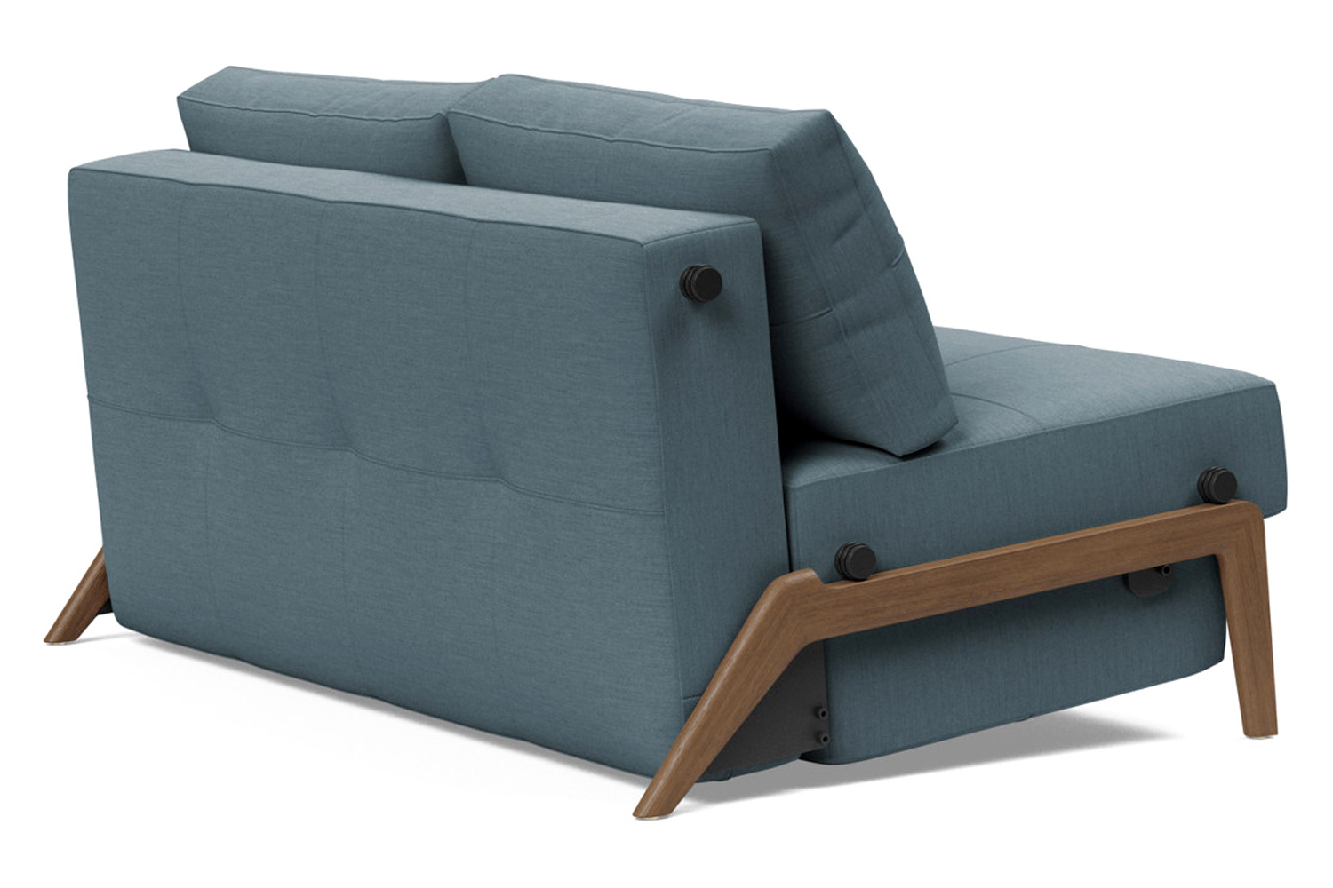 Innovation Living Cubed Full Size Sofa Bed with Dark Wood Legs - 573 Vivus Dusty Blue