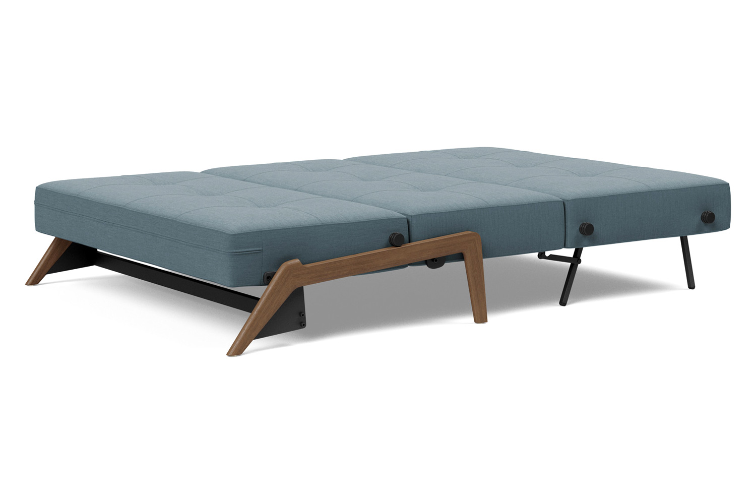 Innovation Living Cubed Full Size Sofa Bed with Dark Wood Legs - 573 Vivus Dusty Blue