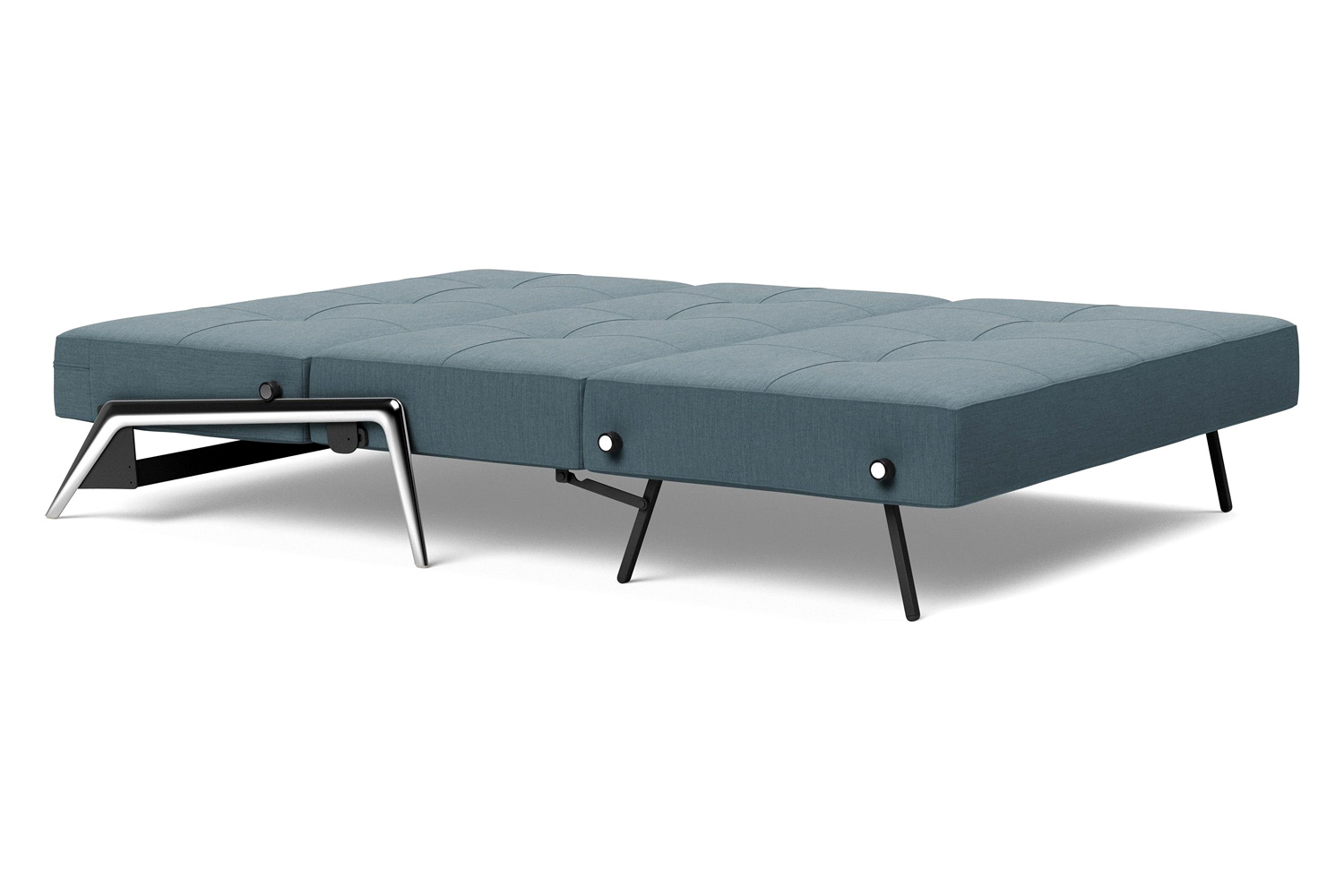 Innovation Living Cubed Full Size Sofa Bed with Alu Legs - 573 Vivus Dusty Blue