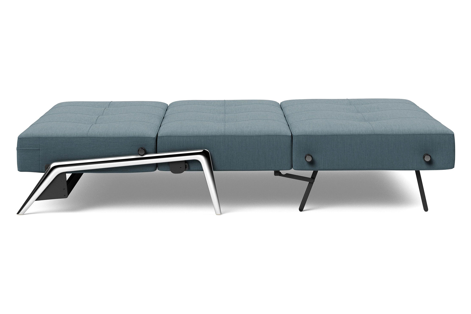 Innovation Living Cubed Full Size Sofa Bed with Alu Legs - 573 Vivus Dusty Blue