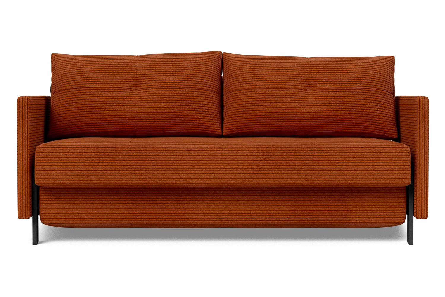 Innovation Living Cubed Queen Size Sofa Bed with Arms - 595 Corduroy Burnt Orange