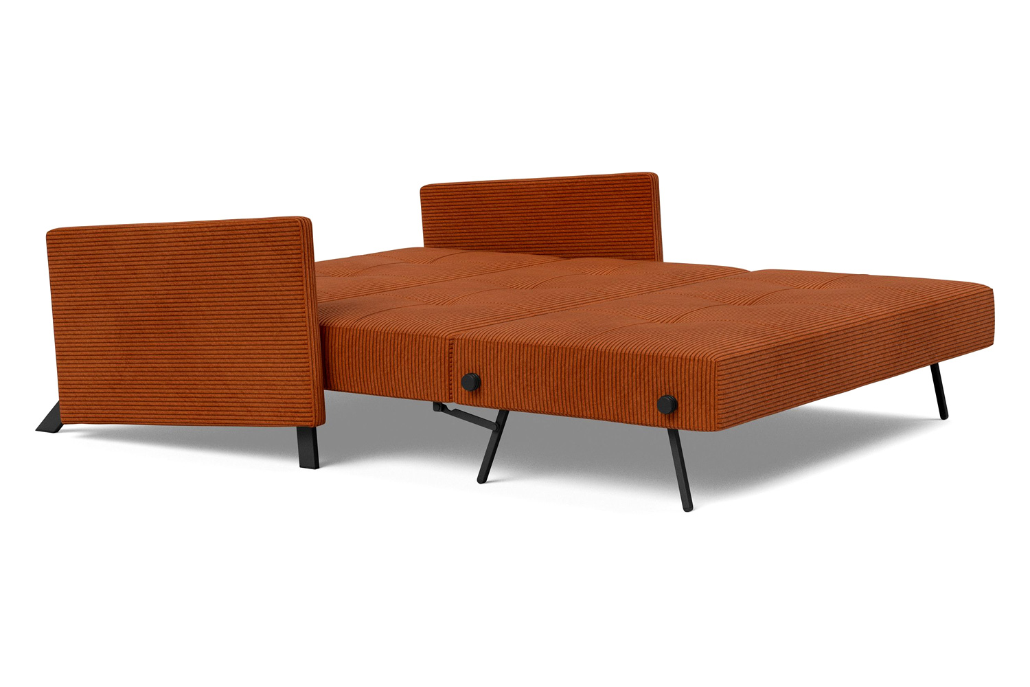 Innovation Living Cubed Queen Size Sofa Bed with Arms - 595 Corduroy Burnt Orange