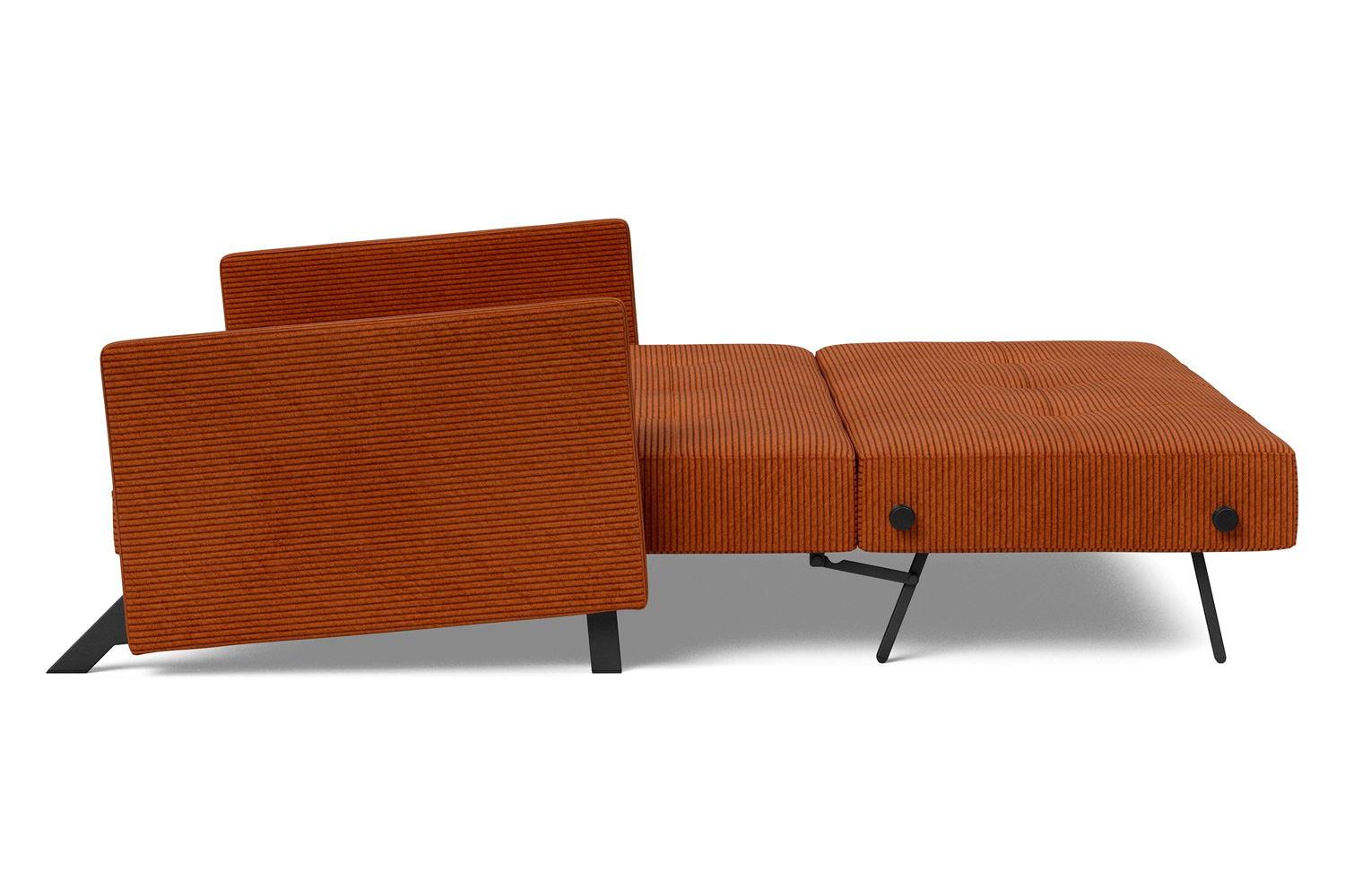 Innovation Living Cubed Queen Size Sofa Bed with Arms - 595 Corduroy Burnt Orange