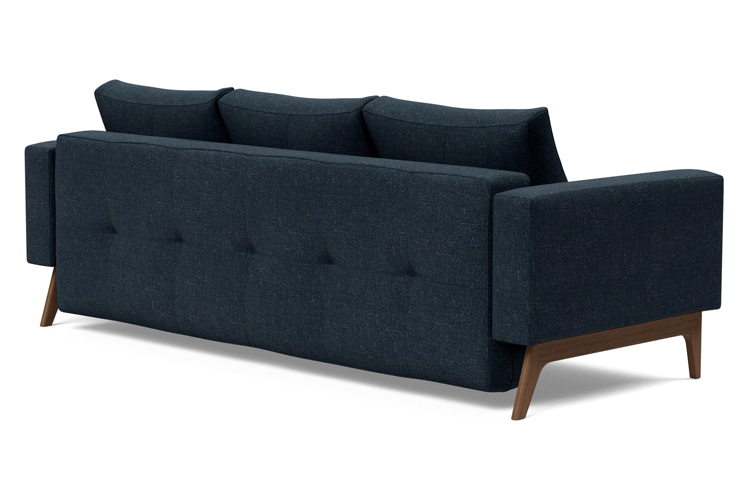 Innovation Living Cassius Quilt Dark Wood Sofa Bed - 515 Nist Blue