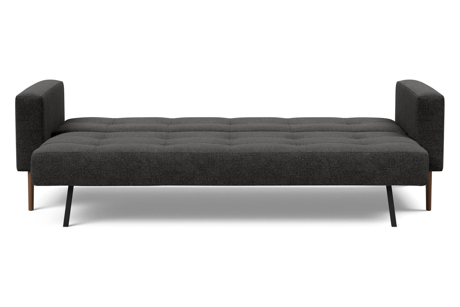 Innovation Living Cassius Quilt Dark Wood Sofa Bed - 577 Kenya Dark Gray