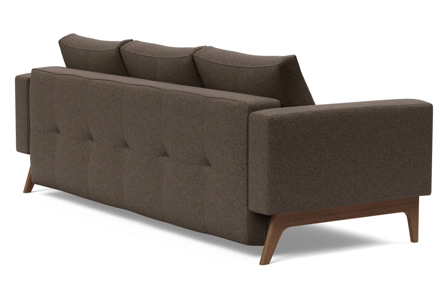 Innovation Living Cassius Quilt Dark Wood Sofa Bed - 578 Kenya Taupe