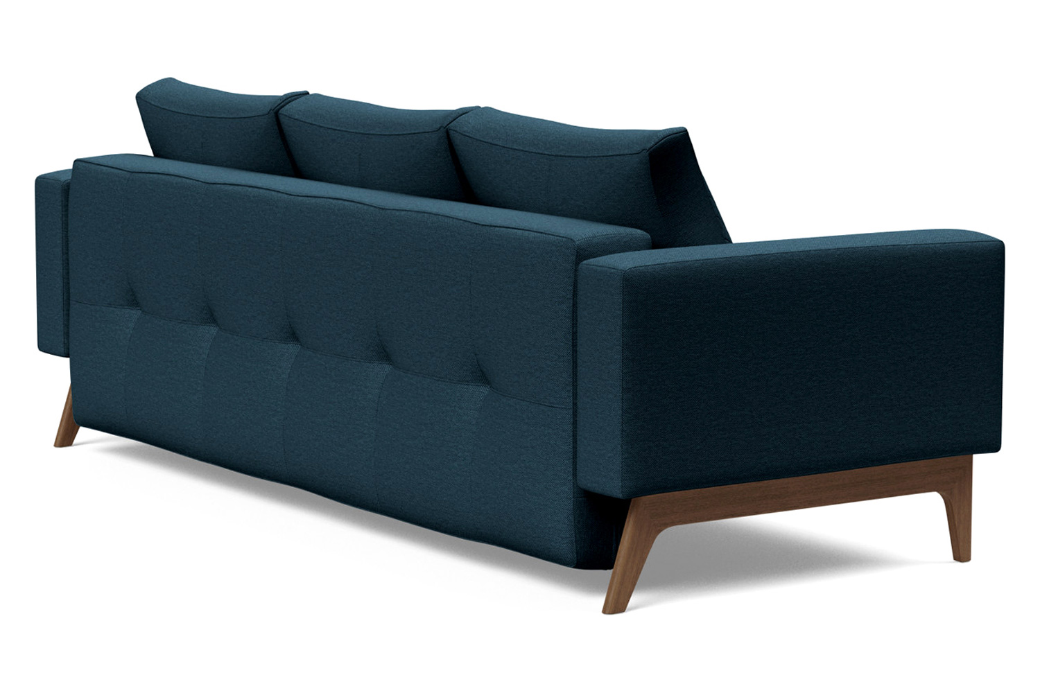 Innovation Living Cassius Quilt Dark Wood Sofa Bed - 580 Argus Navy Blue