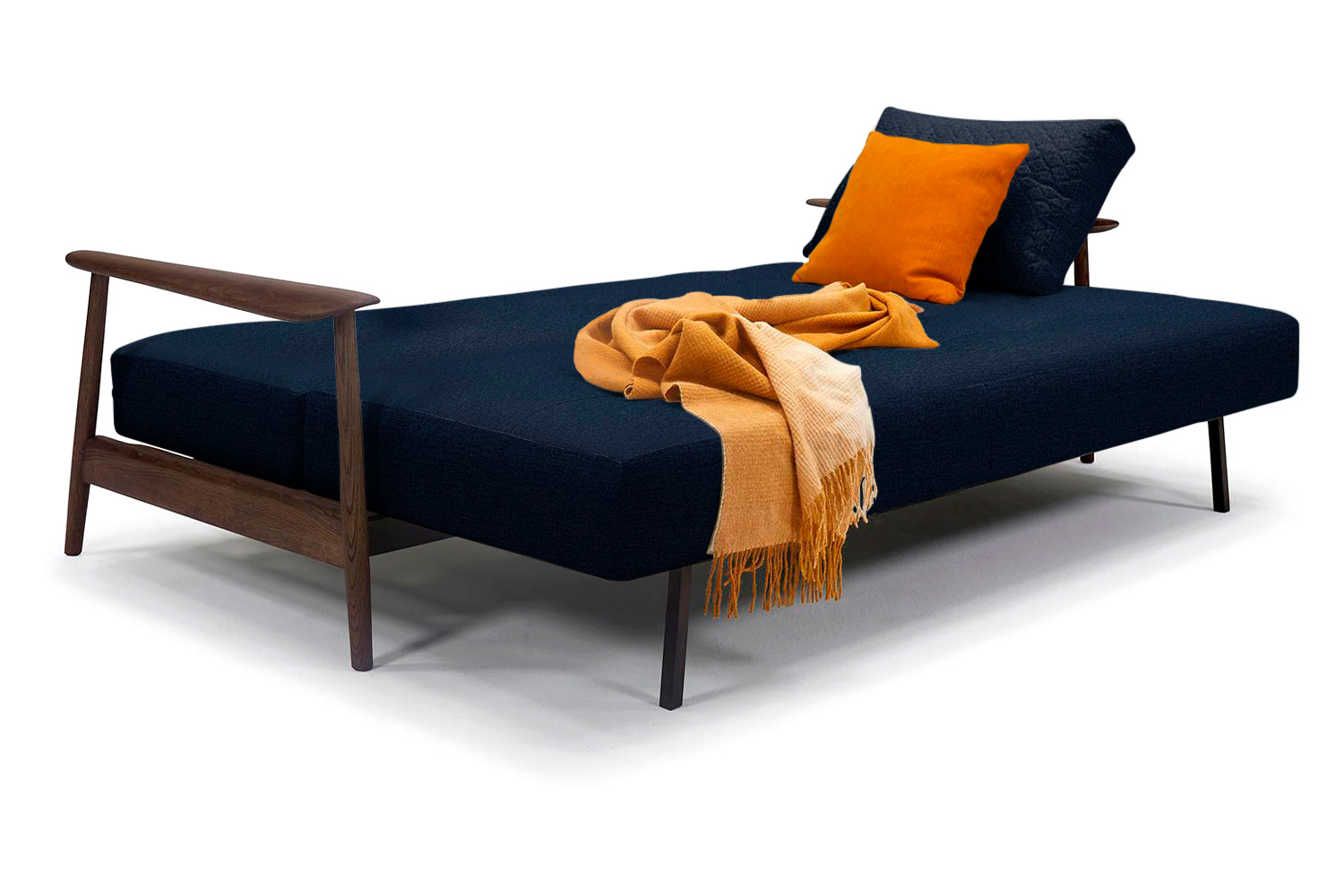 Innovation Living Caluma Sofa Bed Smoked Oak - 528 Mixed Dance Blue