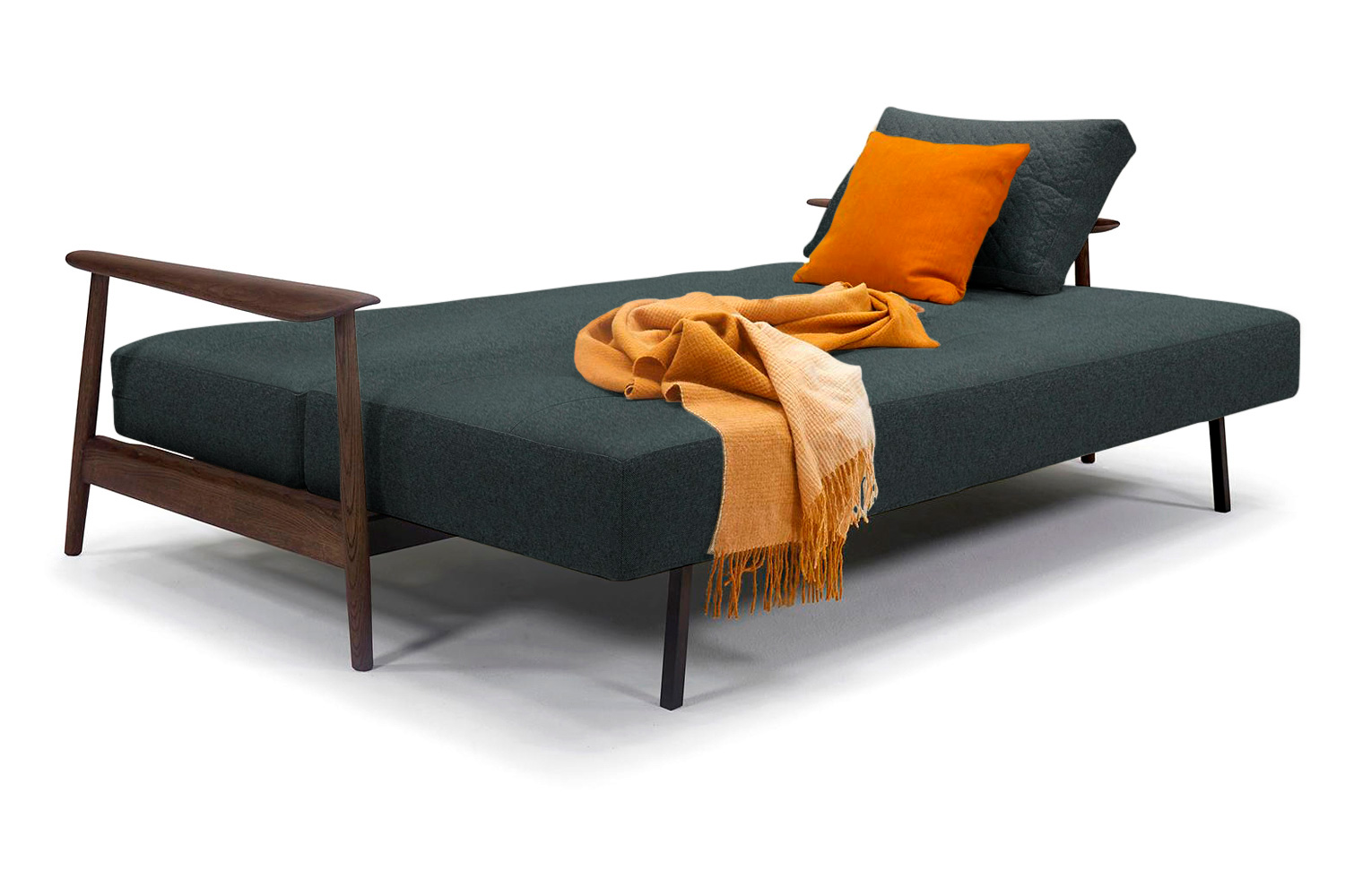 Innovation Living Caluma Sofa Bed Smoked Oak - 534 Bouclé Black Raven