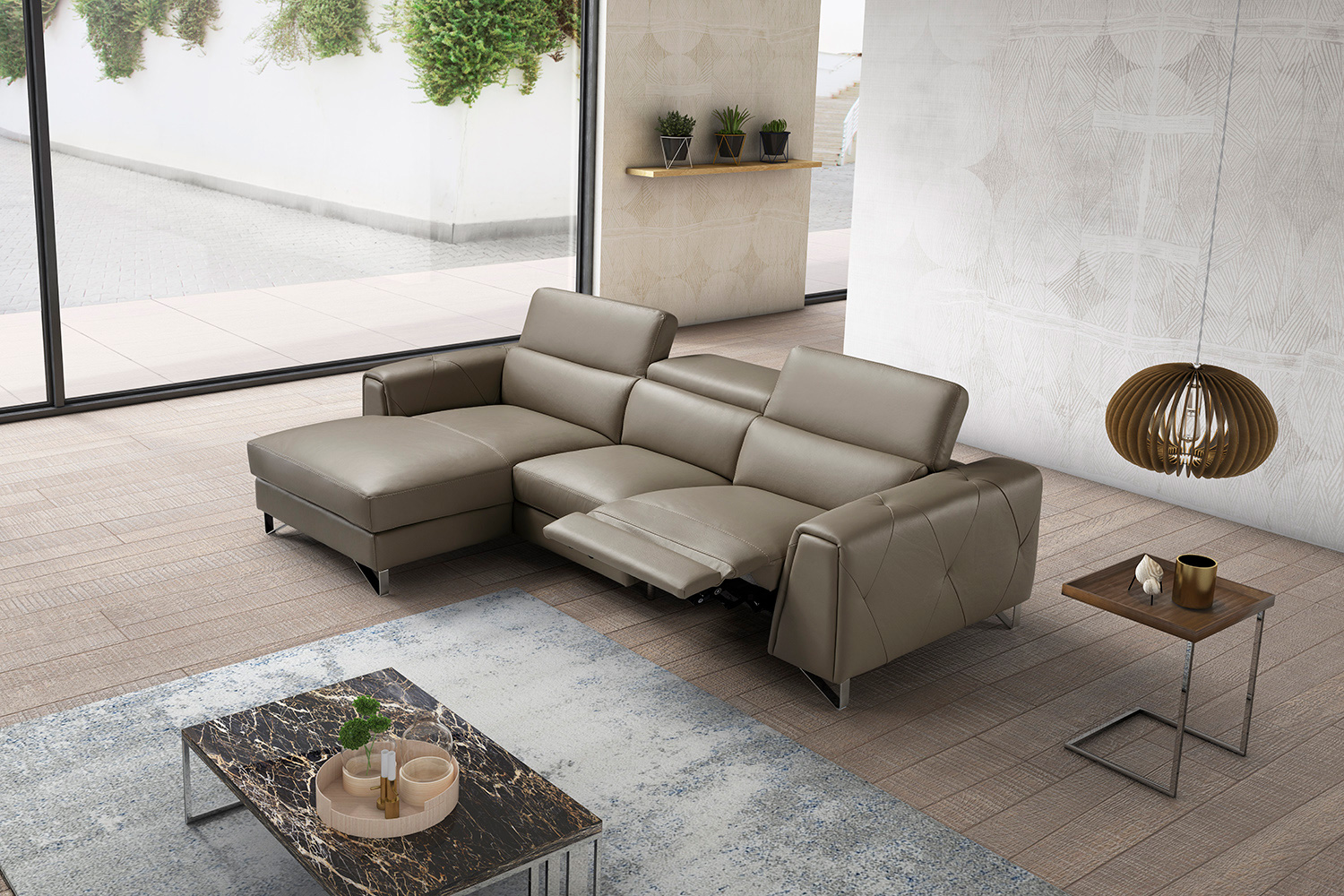 J&M Magic Sectional - Left Hand Facing Chaise, Taupe