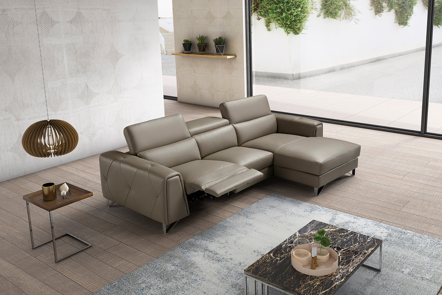 J&M Magic Sectional - Right Hand Facing Chaise, Taupe