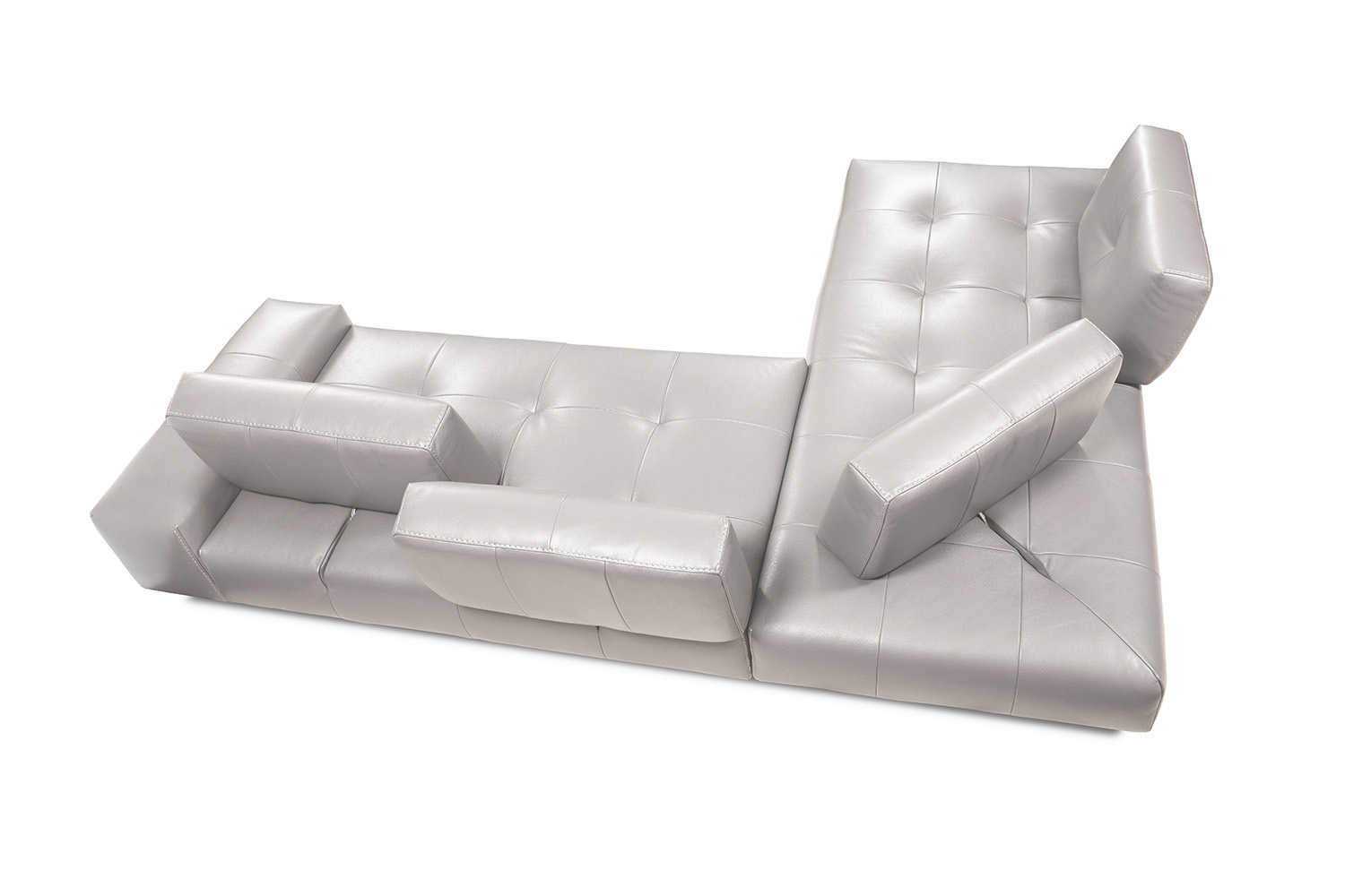 J&M I763 Sectional - Left Hand Facing Chaise, Light Gray