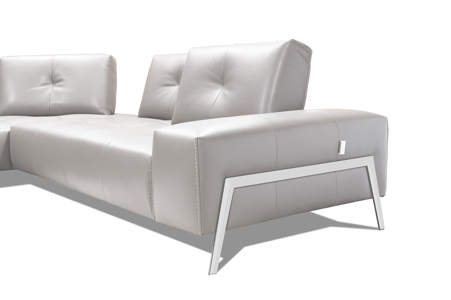 J&M I763 Sectional - Left Hand Facing Chaise, Light Gray