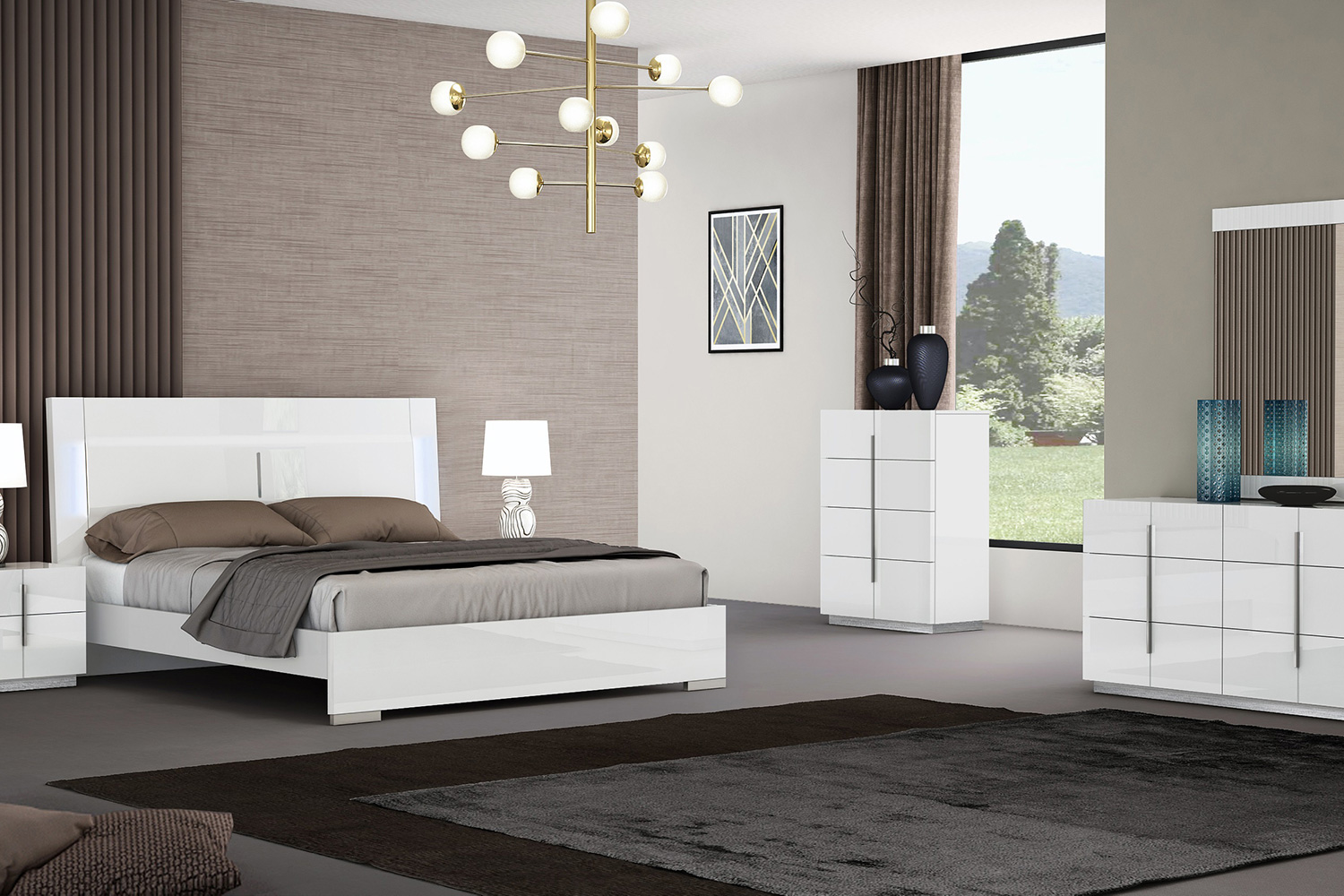 J&M Oslo Queen Bed - White