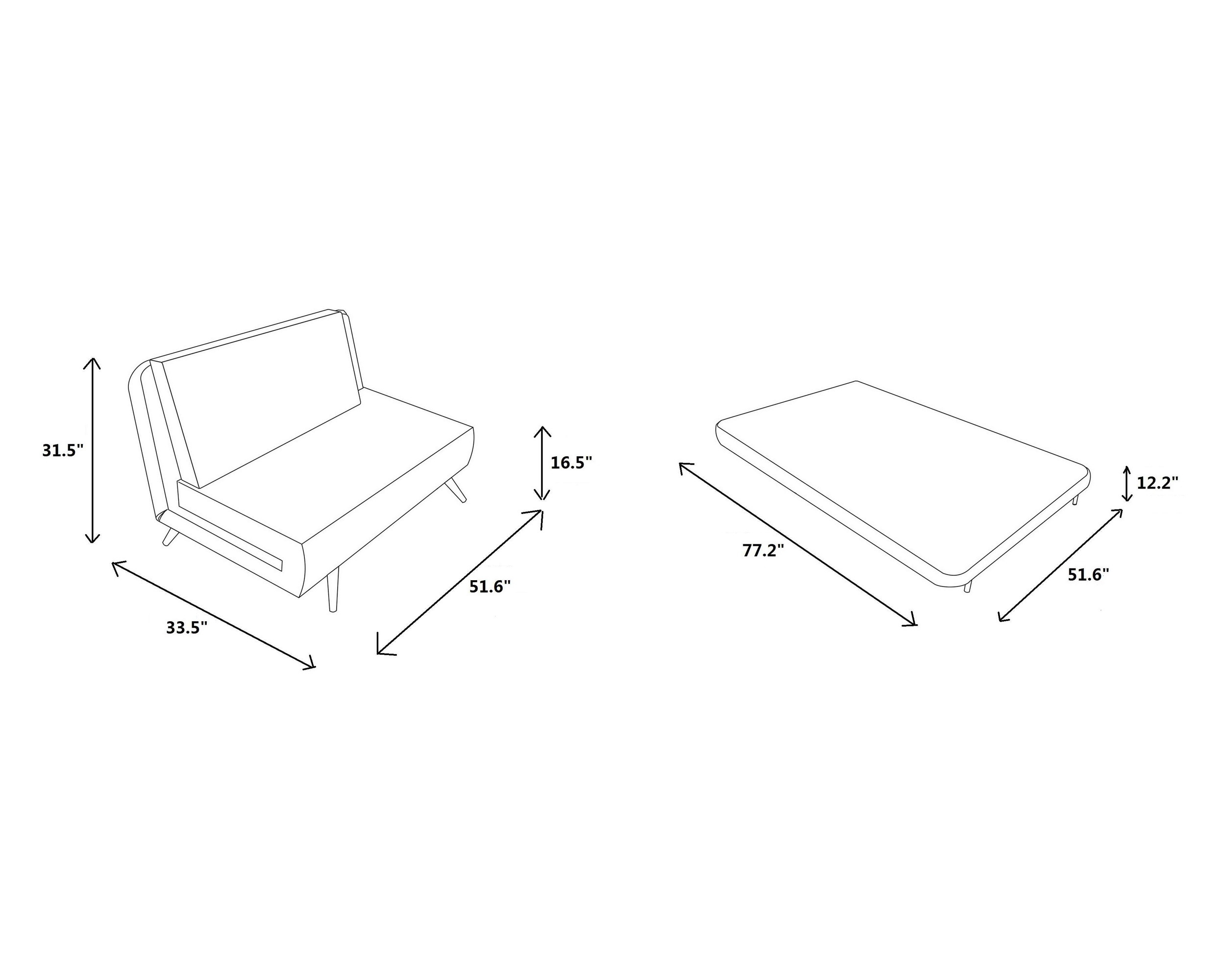 J&M Julius Double Sofa Bed - Blue