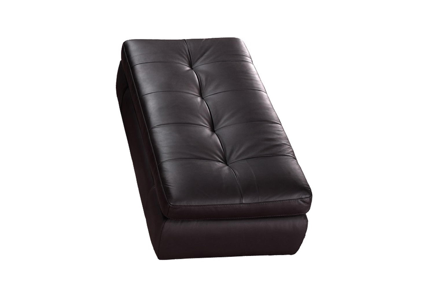 J&M 397 Italian Leather Ottoman - Chocolate