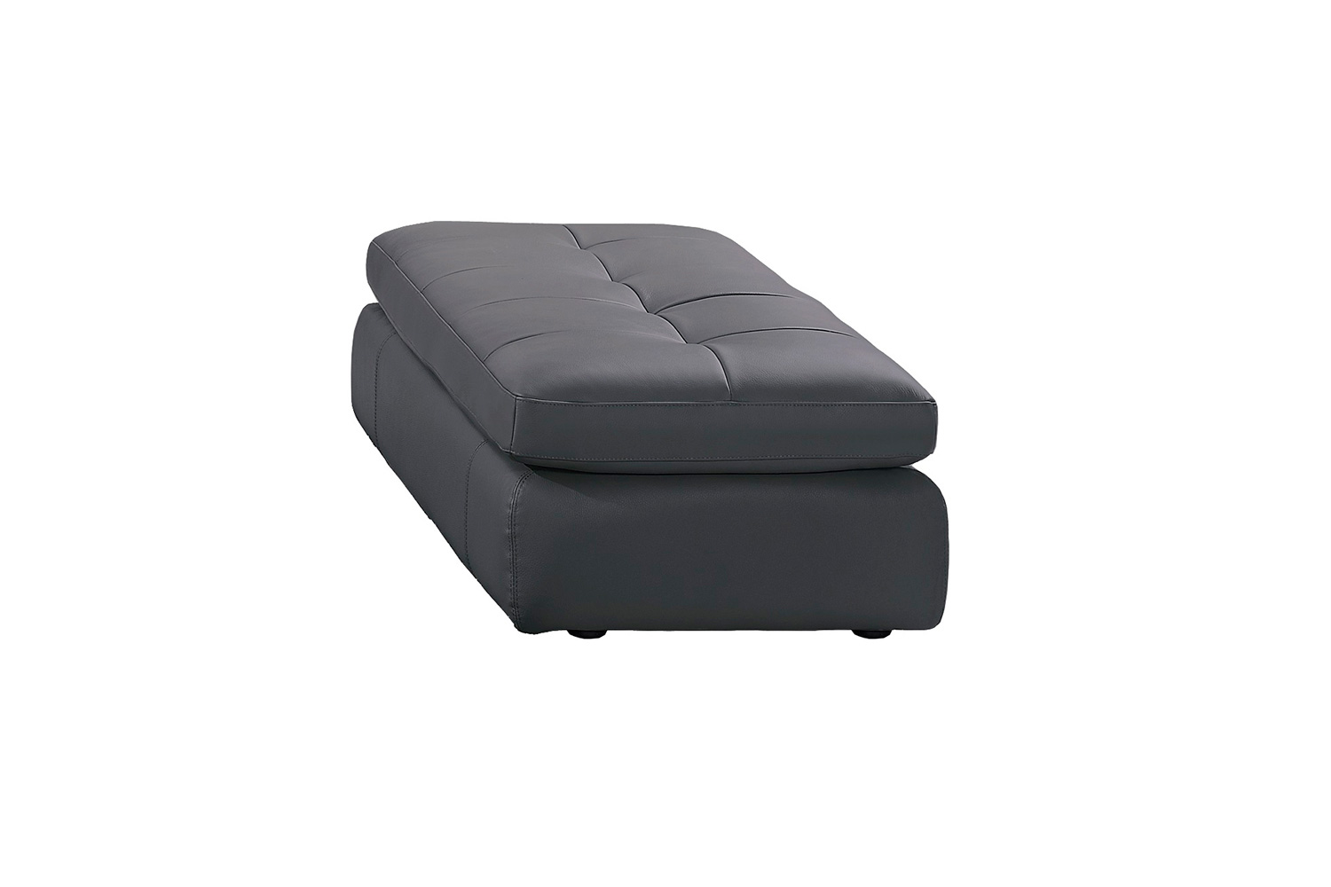 J&M 397 Italian Leather Ottoman - Gray