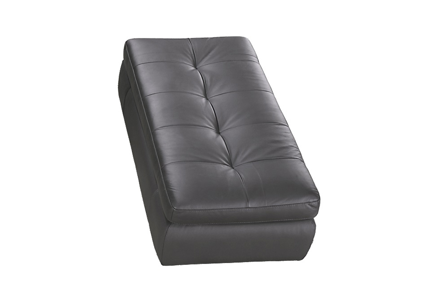 J&M 397 Italian Leather Ottoman - Gray