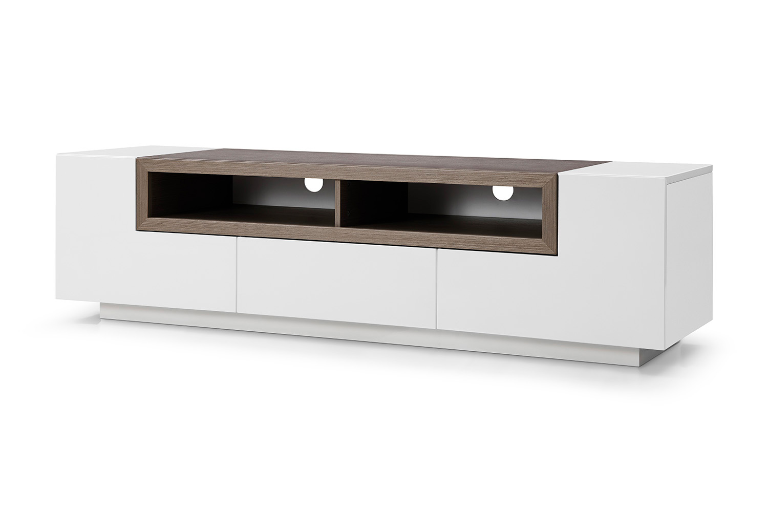 J&M TV Stand 002 - White Gloss/Gray Veneer