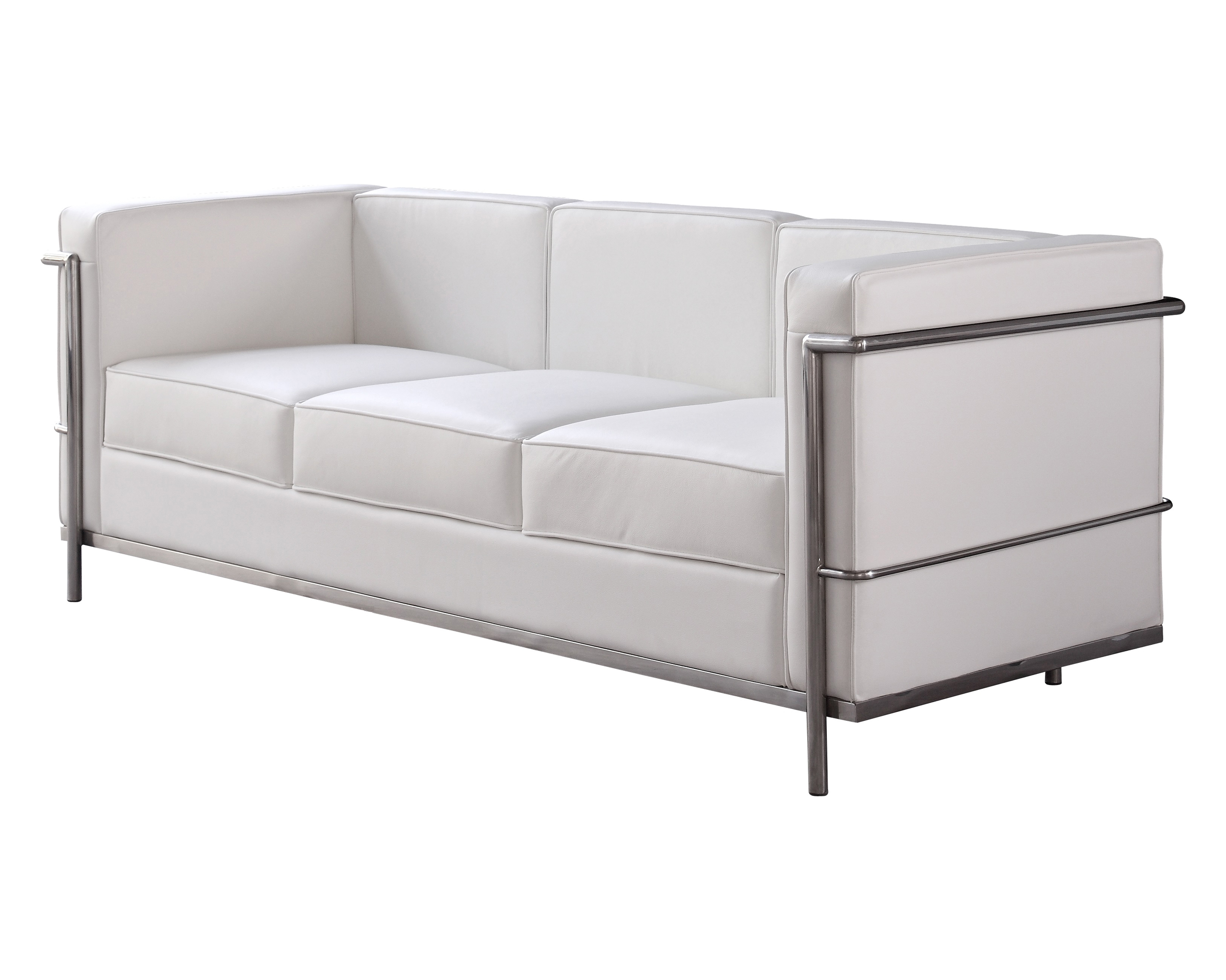 J&M Cour Italian Leather Sofa - White