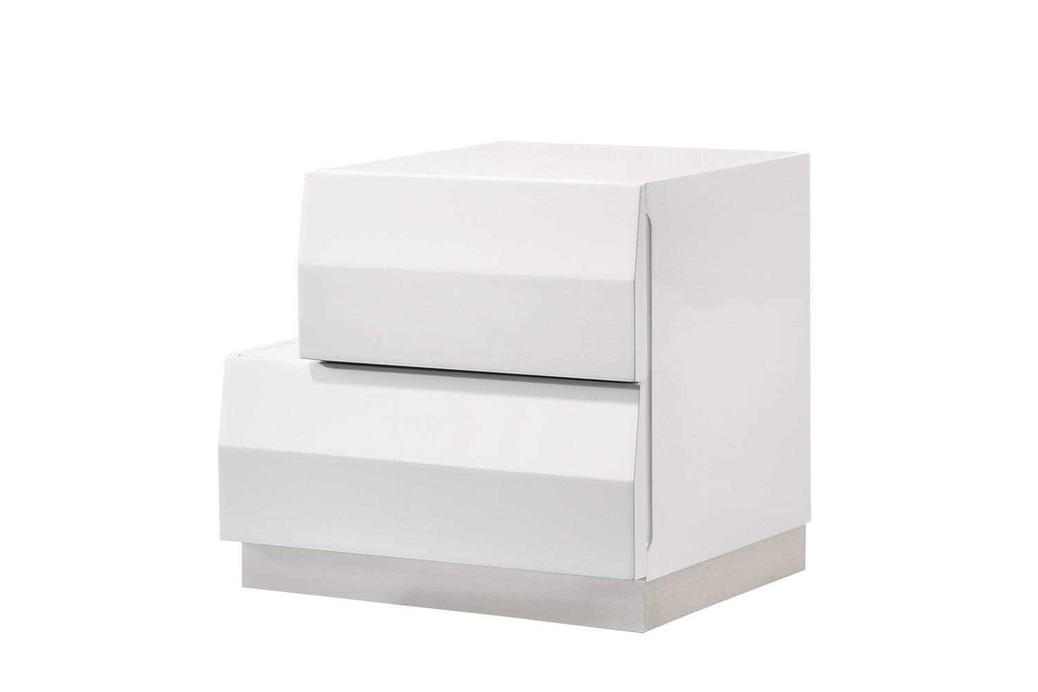 J&M Milan Nightstand - Left Facing, White