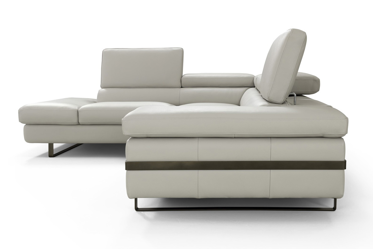 J&M I867 Sectional - Left Hand Facing Chaise, Light Gray