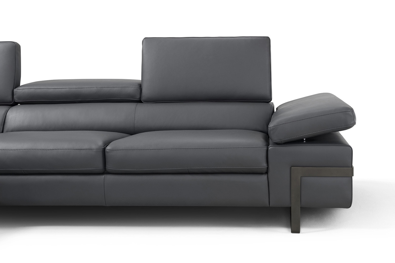 J&M I867 Sectional - Left Hand Facing Chaise, Dark Gray