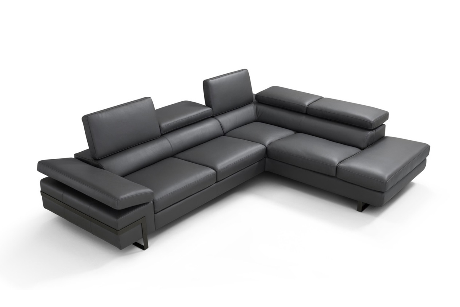 J&M I867 Sectional - Right Hand Facing Chaise, Dark Gray