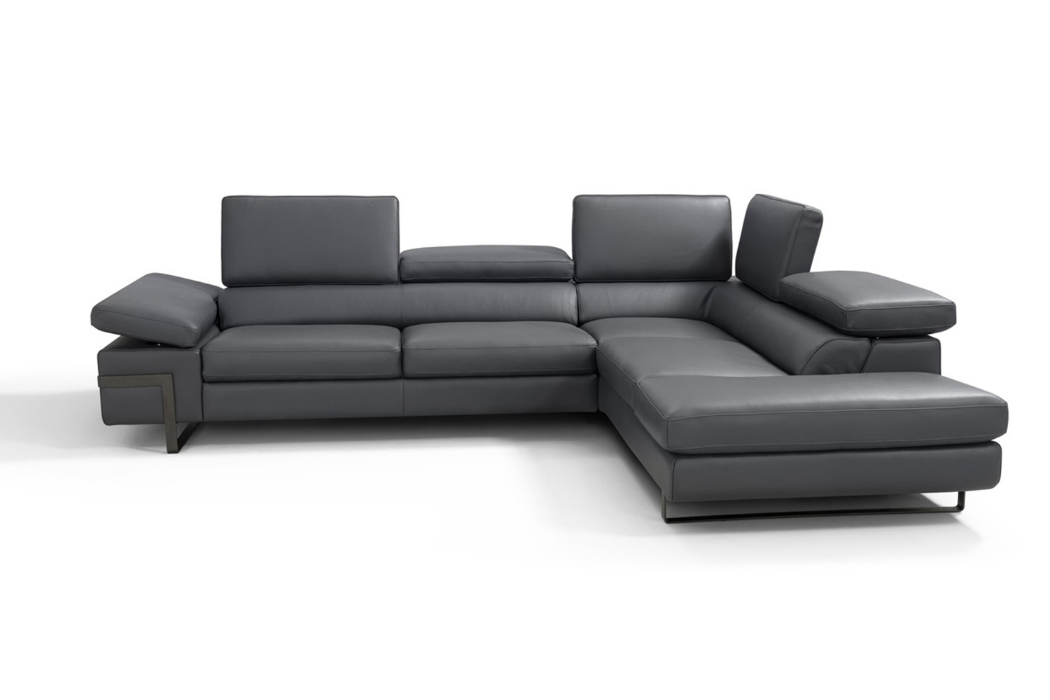 J&M I867 Sectional - Right Hand Facing Chaise, Dark Gray