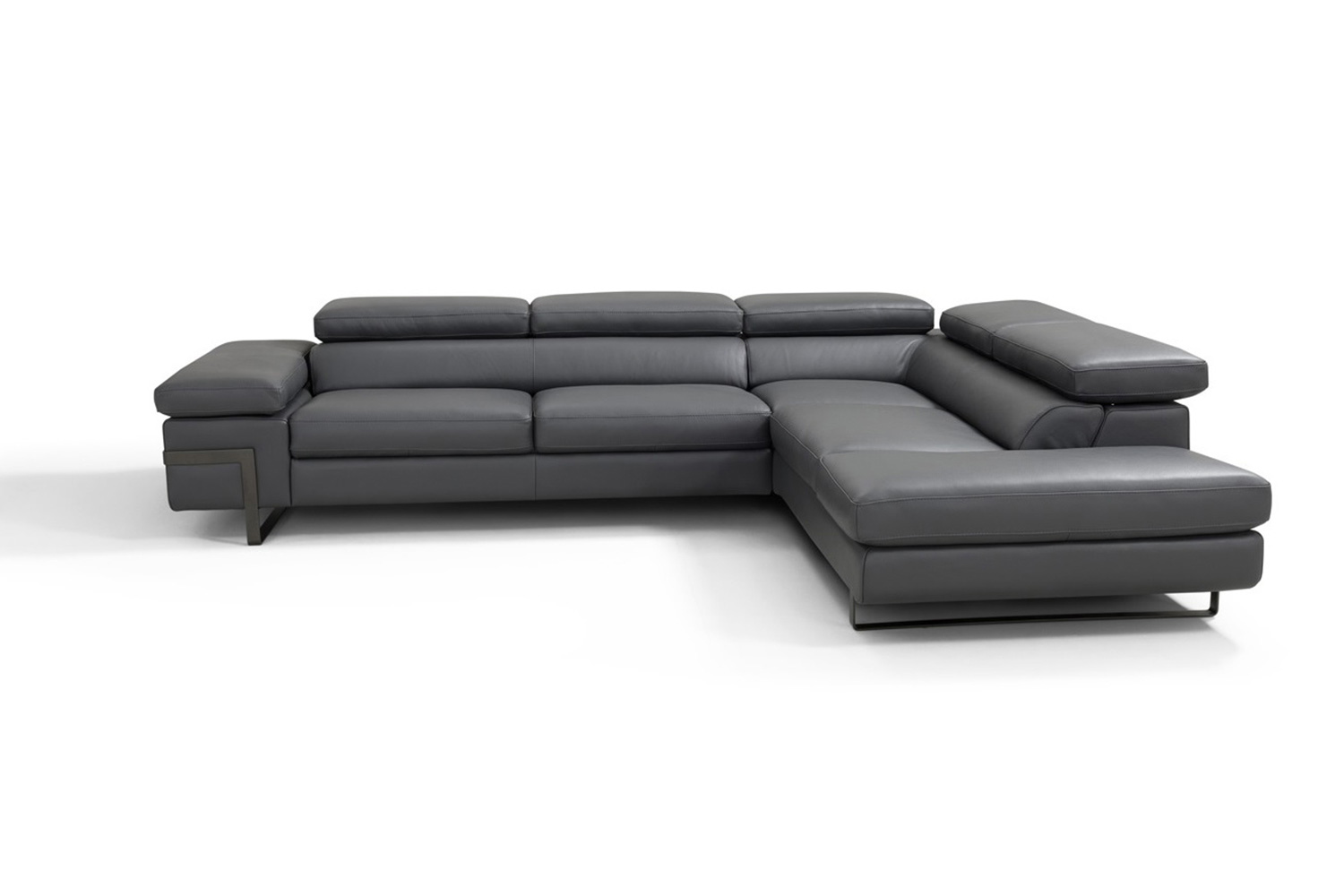 J&M I867 Sectional - Right Hand Facing Chaise, Dark Gray