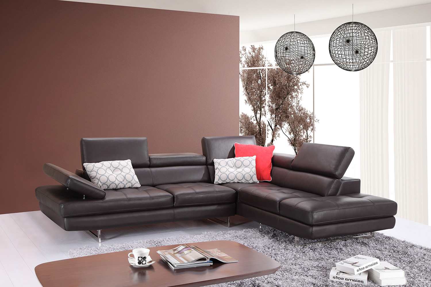 J&M - A761 Italian Leather Sectional