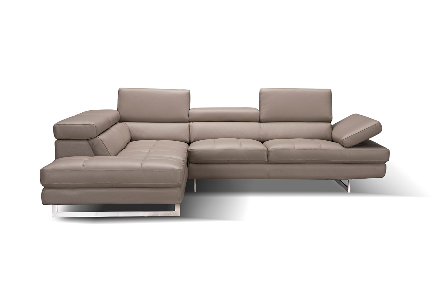 J&M A761 Italian Leather Sectional - Left Hand Facing, Peanut