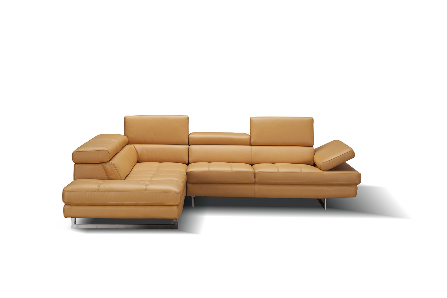 J&M A761 Italian Leather Sectional - Left Hand Facing, Freesia