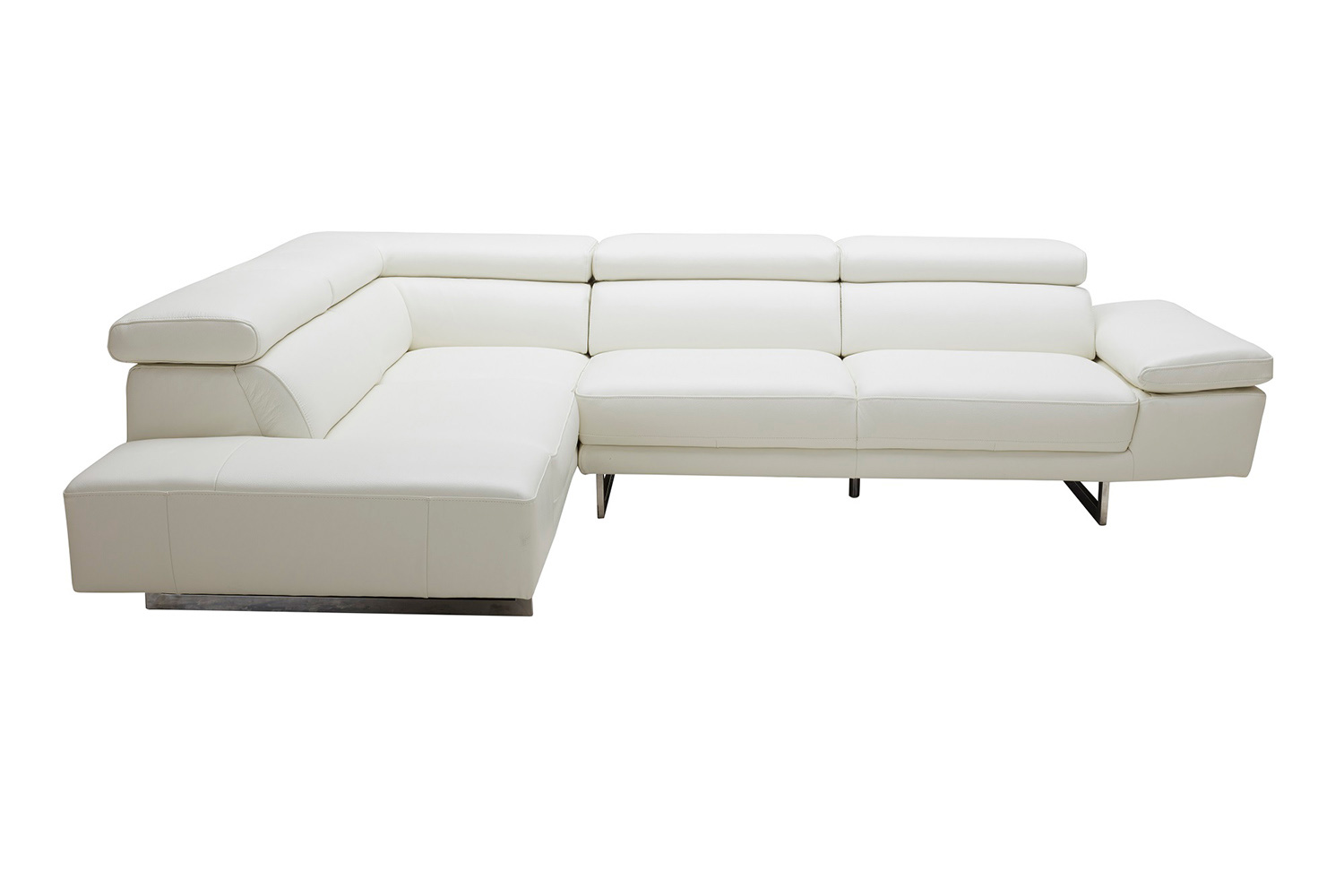 J&M™ 1717 Italian Leather Sectional - Left Hand Facing, White