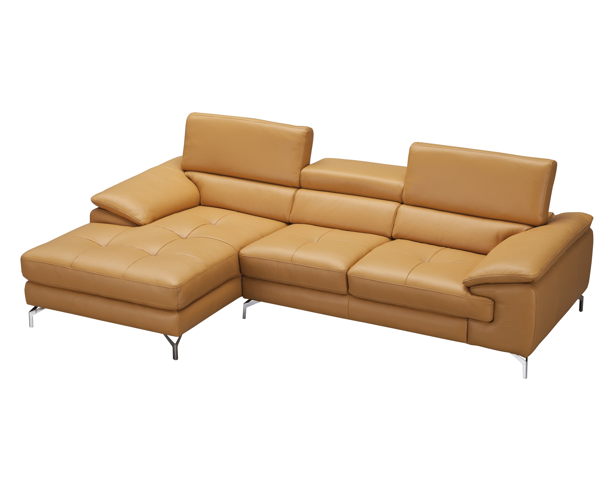 J&M A973B Italian Leather Mini Sectional - Left Facing Chaise, Freesia