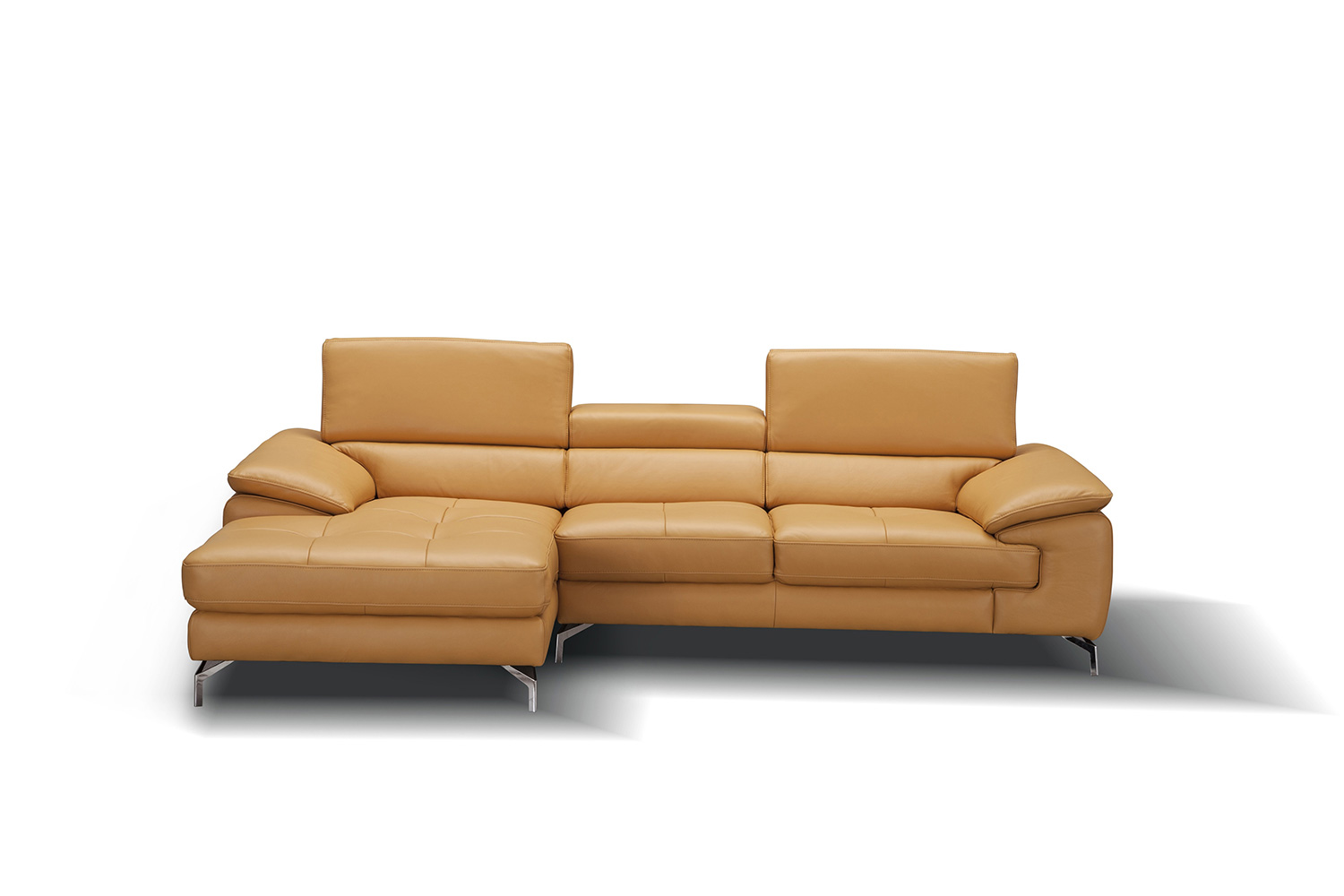 J&M A973B Italian Leather Mini Sectional - Left Facing Chaise, Freesia