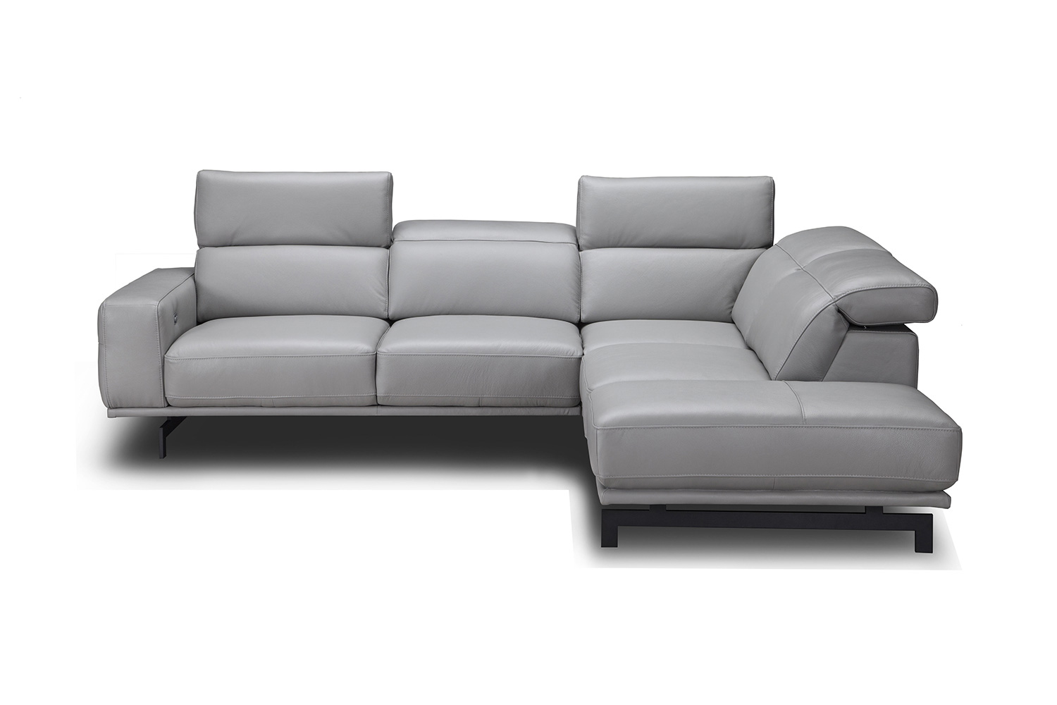 J&M Davenport Sectional - Right Facing, Light Gray