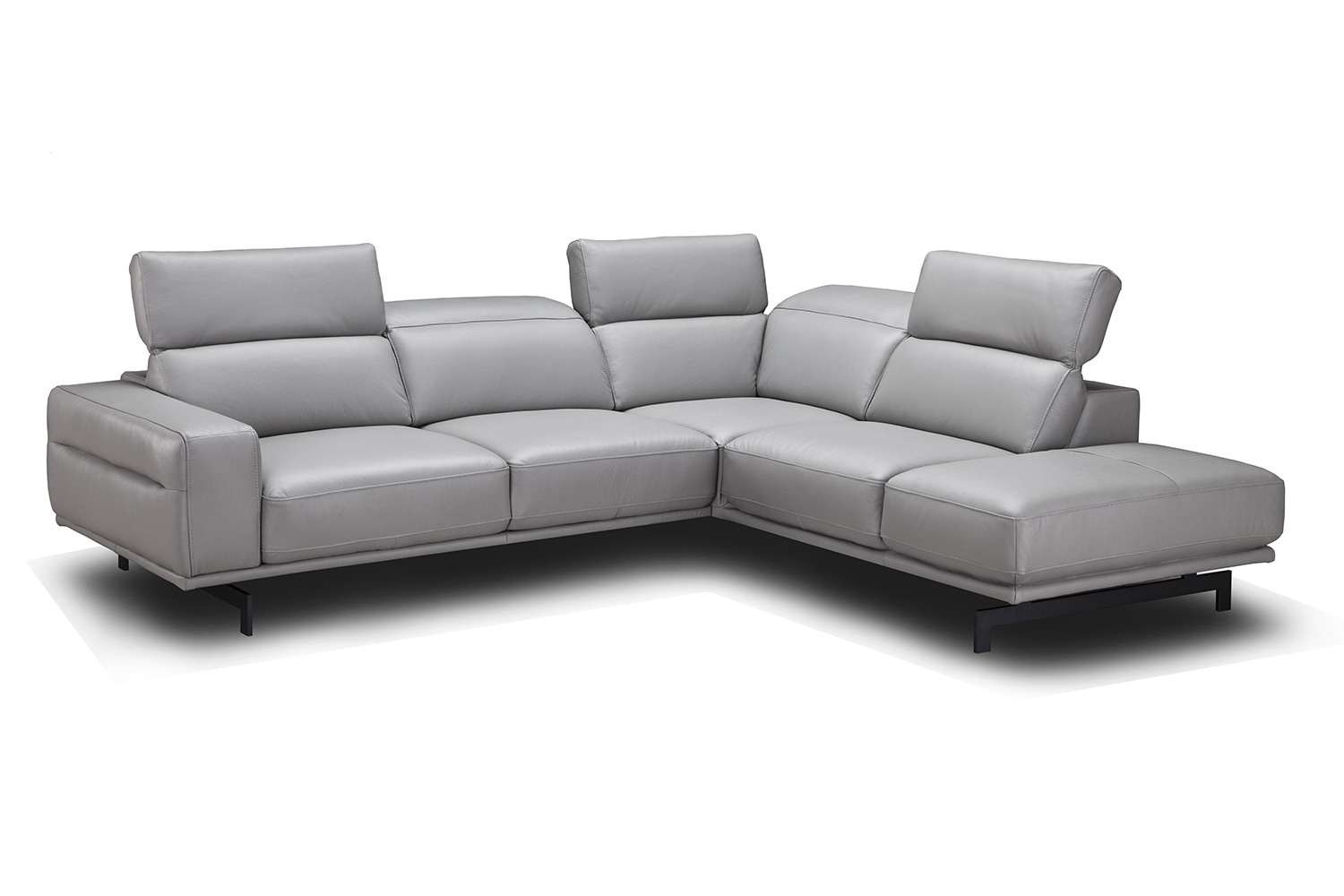 J&M Davenport Sectional - Right Facing, Light Gray