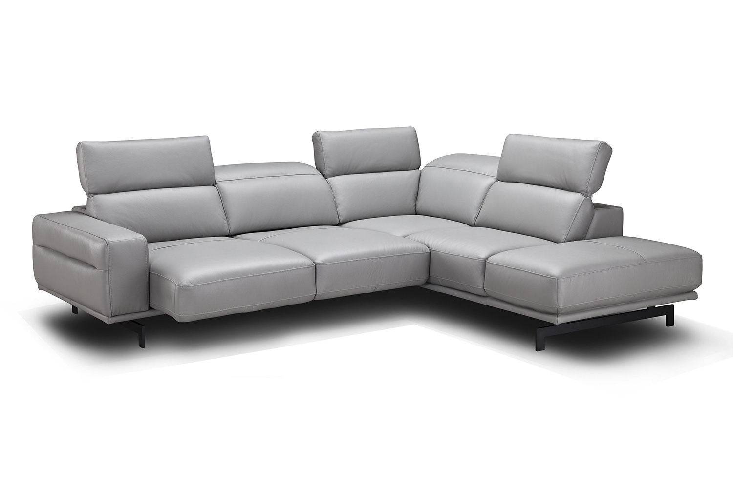 J&M Davenport Sectional - Right Facing, Light Gray