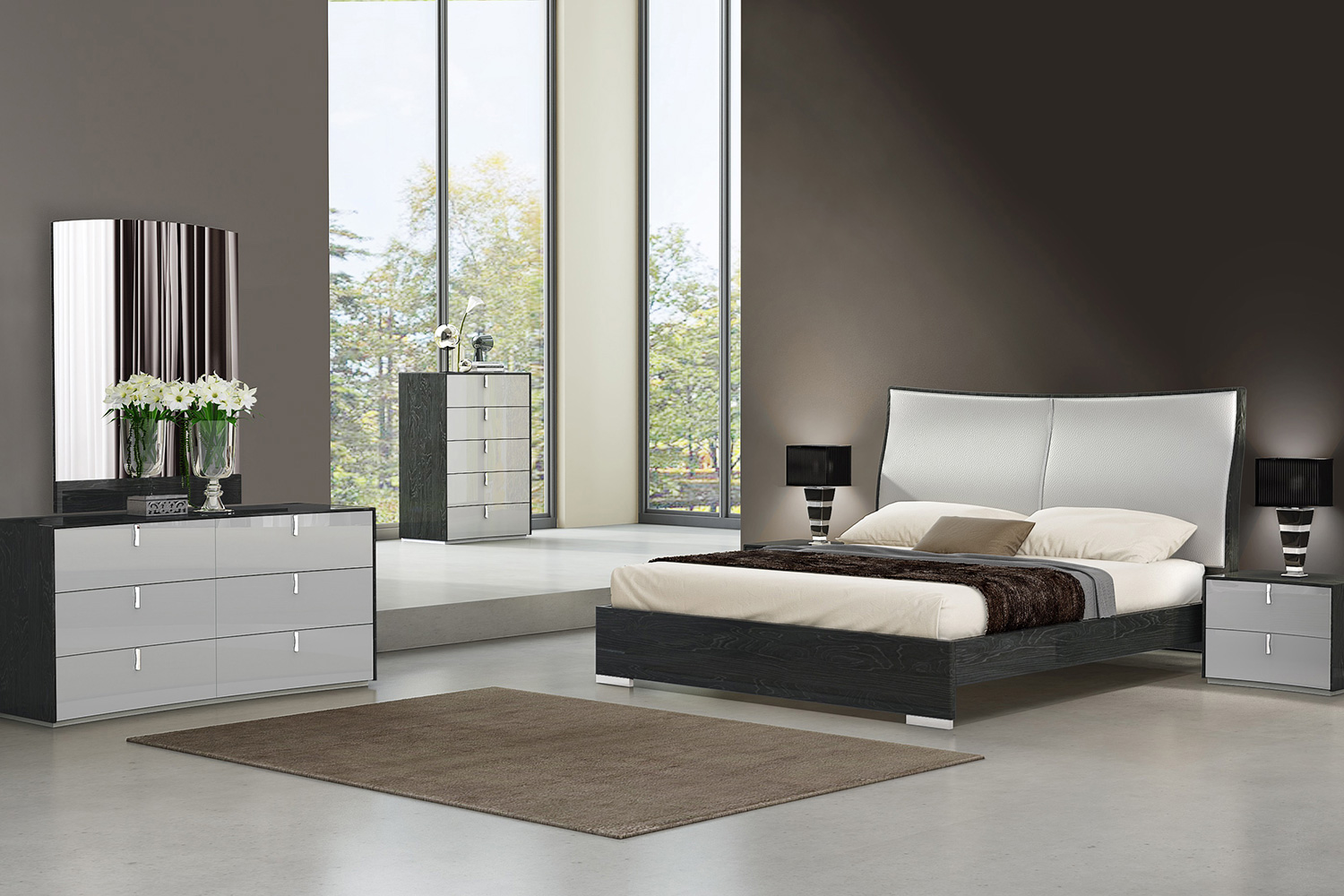 J&M Vera King Bed - Gray