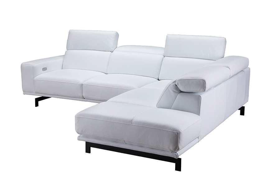 J&M Davenport Sectional - Right Facing, Snow White