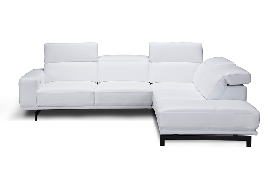 J&M Davenport Sectional - Right Facing, Snow White