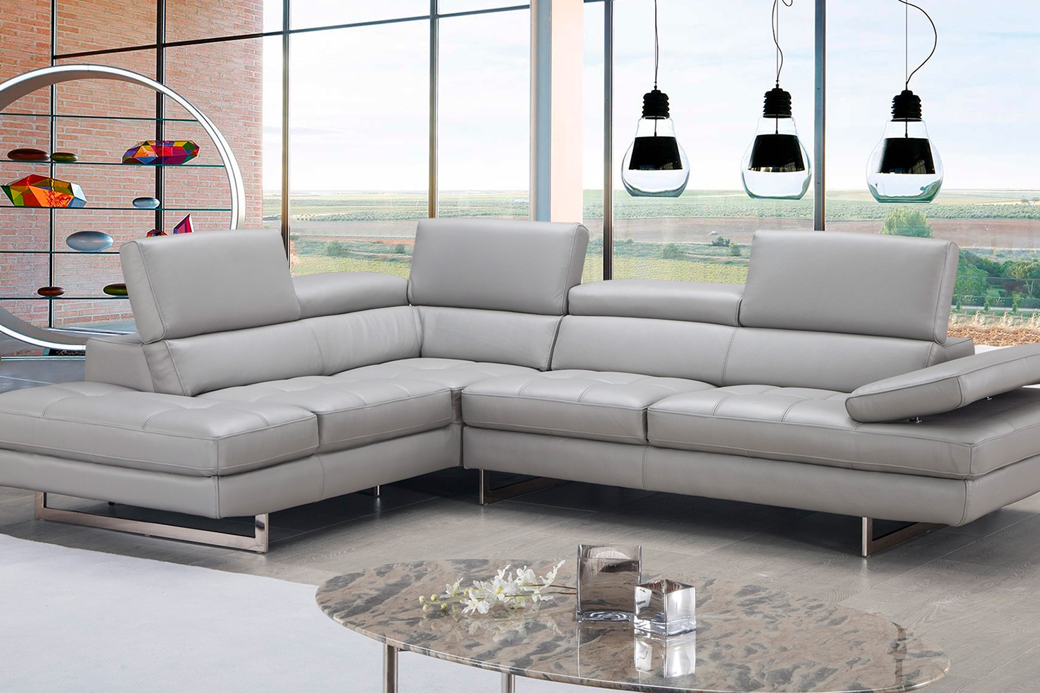 J&M - A761 Italian Leather Sectional