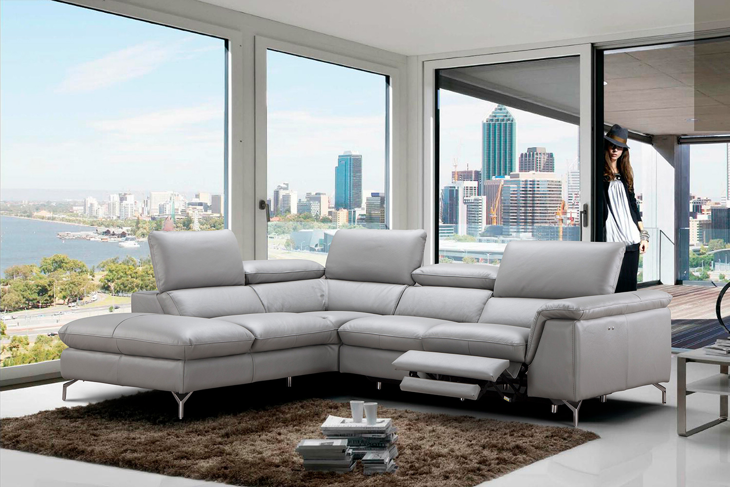 J&M - Viola Premium Leather Sectional