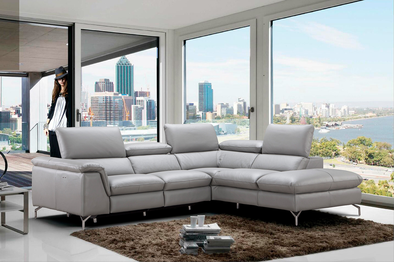 J&M - Viola Premium Leather Sectional