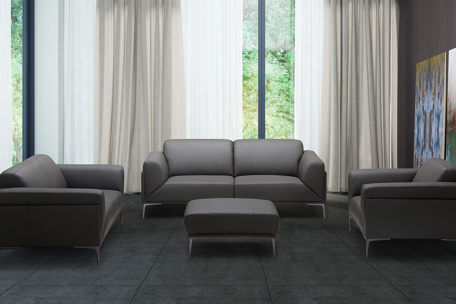 J&M - King Loveseat in Gray